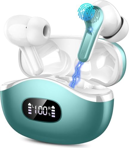 AOTONOK 2025 Wireless Earbuds – Advanced Bluetooth 5.3 Headphones with 40-Hour Playtime, IP7 Waterproof Protection, and ENC Noise Cancelling Technology for Ultimate Audio Experience – Ideal for Music Enthusiasts and Professionals on the Move