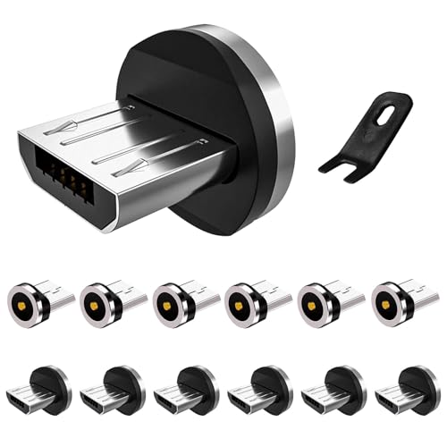 Elevate Your Charging Efficiency with 12-Piece Micro USB Magnetic Tips – Seamless Compatibility for 1 Pin Cables, Fast Charging, and Convenient Removal Tool Included