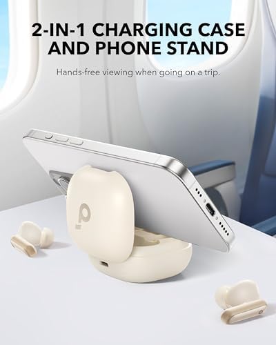Anker Soundcore P40 i Wireless Earbuds – Adaptive Noise Cancelling with Heavy Bass, 60-Hour Playtime, IPX5 Waterproof, Bluetooth 5.3 for Effortless Connectivity, Dual Purpose Charging Case and Phone Stand, Ideal for Active Lifestyles and Daily Commutes