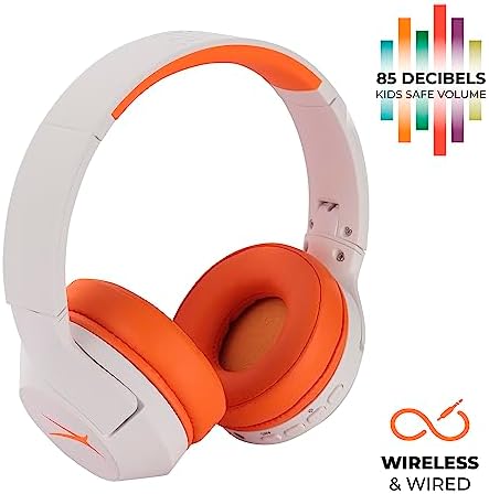 Altec Lansing Kid-Safe Wireless Headphones – Active Noise Cancellation for Children Aged 7+, 85 d B Volume Limiting, 15-Hour Battery Life, Ergonomic Foldable Design for Ultimate Comfort and Safety in Music, Movies, and Gaming