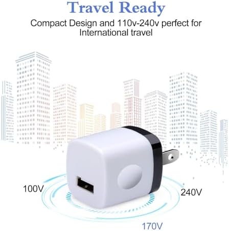 10-Pack USB Wall Charger Adapters – Efficient 1 A/5 V Fast Charging Blocks for i Phone 11 Pro Max to 16 & Samsung Galaxy S20 Ultra to S24 – Compact, Durable, and Travel-Friendly Power Solutions for All Your Devices