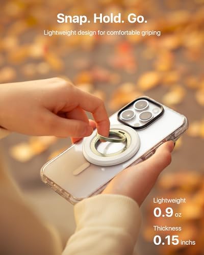 Ultimate Double-Sided Magnetic Phone Grip for Mag Safe – Enhanced Stability with 20 N55 Magnets, 360° Rotating Stand, Anti-Fall Design, and Universal Compatibility for i Phone 16, 15, 14, 13, 12 Pro Max – Perfect for Hands-Free Use and Multitasking