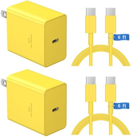 Rapid Charge 45 W USB-C Charger Duo with 6 FT Cables – Perfect for i Phone 15/16, i Pads, and Galaxy S21-S25 – Enhanced Dual Power Output and Compatibility – Stylish Green Design for Modern Tech Users – Ultimate Fast Charging Solution for Android and Apple Devices – Say Goodbye to Low Battery Worries – Ideal for Home and Travel Use