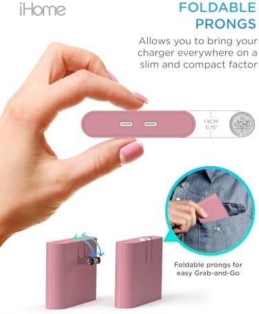 i Home 2-Port USB Wall Charger – Compact Dual Port AC Adapter for Rapid Device Charging – Flat Design for Travel & Home Use – Enhanced Compatibility with Smartphones & Tablets – Safe, High-Speed Charging Solution