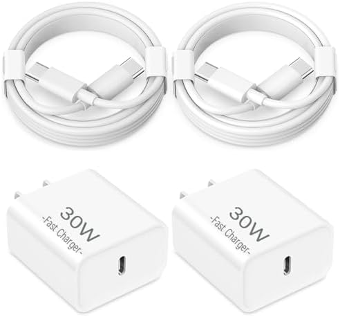 Premium i Phone 16/15 Fast Charging Adapter – Apple MFi Certified 30 W USB C Charger Block with 2 Pack 6 FT Type C Cord for Enhanced Efficiency in Pink – Ultimate Charging Solution for i Phone 16 Plus, 16 Pro, 16 Pro Max, and 15 Pro Max – Stylish and Portable Power for Home and Travel