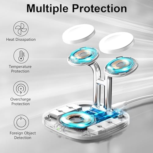 Swan Scout 704 S Dual Watch Charger – 3 in 1 Wireless Charging Station for Samsung Galaxy Devices, Fast Charge Your Galaxy Watch Ultra, Buds 3 Pro, and More with Enhanced Compatibility and Safety Features