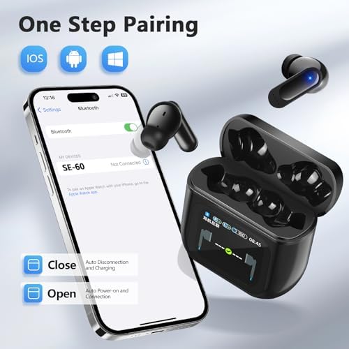 Revolutionary Bluetooth 5.3 Active Noise Cancelling Earbuds with Touch Control – 50-Hour Playtime, Ergonomic Sports Fit, LED Charging Case – Superior Sound Quality for Fitness Enthusiasts and Everyday Listening