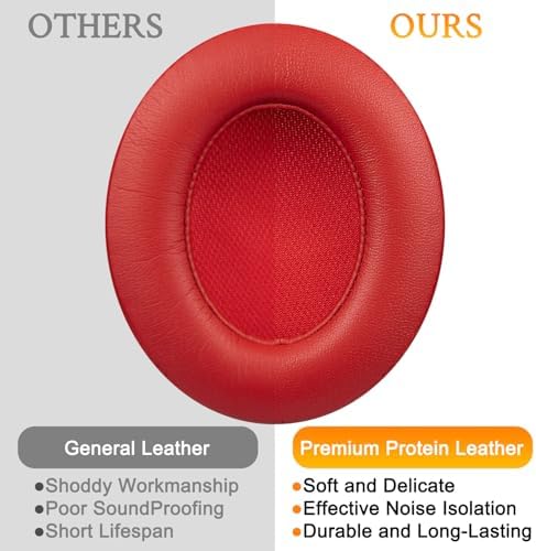 Transform Your Beats Studio Listening with Solo WIT Premium Replacement Ear Pads – Luxurious Soft Protein Leather Cushions Featuring Noise Isolation Memory Foam for Ultimate Comfort and Superior Sound Quality, Vibrant Orange Design for Enhanced Style with Studio 2 & 3 Headphones
