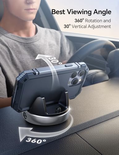 JOYROOM 360° Rotating Car Phone Holder – Anti-Slip Dashboard Mount for Seamless Smartphone & GPS Integration – Sun Glare Blocking for Clearer Navigation – Universally Compatible with Pop Grips & Mobile Devices – Superior Stability for a Safe Driving Experience