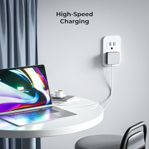 Nekmit 65 W Ga N Dual USB Fast Charging Wall Charger – Ultimate Travel Power Adapter for i Phone 15 Pro Max, i Pad Pro, Air Pods & Galaxy Devices – Compact, Lightweight Design with Advanced Safety Features for Efficient, Reliable Charging Solutions