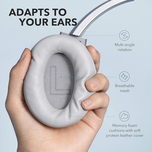Anker Soundcore Life Q20 Wireless Over-Ear Headphones – Superior Hybrid Active Noise Cancellation, 70-Hour Battery Life, Premium Hi-Res Audio with Enhanced Deep Bass, Luxurious Comfort with Memory Foam Ear Cushions, Perfect for Travel and Office Environments, Quick USB-C Charging for Nonstop Audio Enjoyment