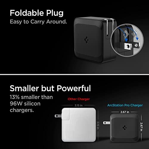Effortless Power: Spigen 70 W Ga N II Dual USB-C Wall Charger – Fast Charging for Mac Book Pro, i Pad, i Phone & More – Compact Design for On-the-Go Efficiency with Dual Ports & 60 W Single Port Capability – Ultimate Compatibility & Enhanced Safety for All Your Devices