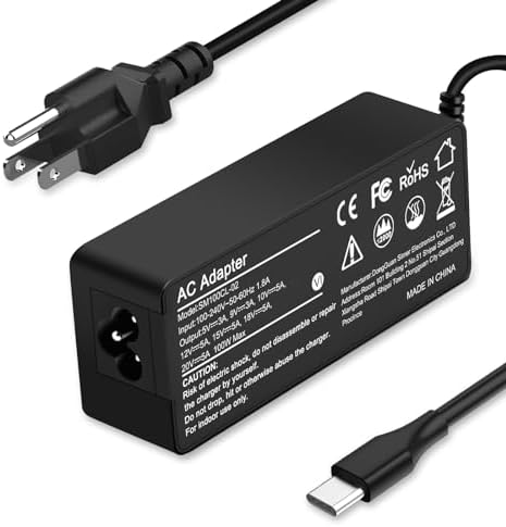 High-Efficiency 100 W USB-C Laptop Charger for Lenovo, Acer, Dell, Asus, Mac Book Pro/Air – Versatile Type-C Power Adapter with 6.6 ft Cable, Rapid Charging for Laptops and Devices, Smart Chip Protection for Safe Use – Ideal for Travel and Everyday Productivity