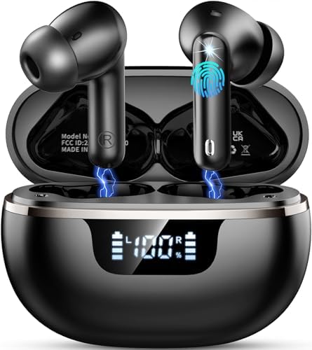 Elevate Your Sound Experience: Advanced Bluetooth 5.4 Noise-Cancelling Wireless Earbuds – 40 Hours of Playtime, Waterproof Design, Dynamic Drivers & LED Battery Display for Ultimate Comfort and Performance in Any Environment