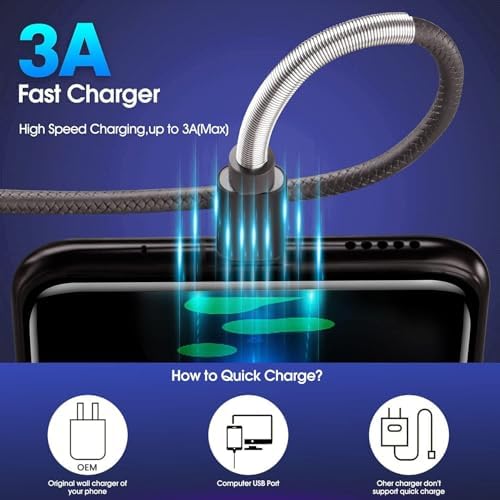 Cyven Premium 3 ft USB Type C Cable Duo Pack – Fast Charge & Data Transfer Cord, Durable TPE Construction, Compatible with Samsung Galaxy A Series, LG V Series, and More – Stylish Pink Design for Enhanced Performance and Versatility