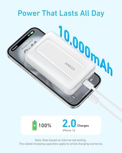ANKER Zolo Magnetic Power Bank 10,000 m Ah – Ultra-Compact Wireless Charger with 30 W Fast Charging, Durable & Skin-Friendly Design for Seamless i Phone 16/15/14 Compatibility, Perfect for On-the-Go Power Solutions
