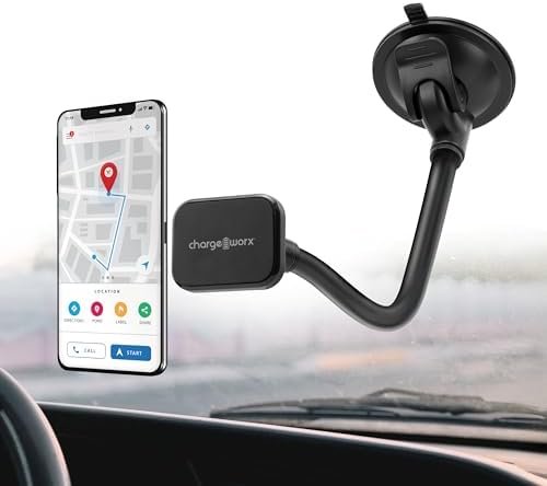 Revolutionary Magnetic Phone Mount for Car Windshield – 14-Inch Flexible Arm Holder with Secure Suction Cup – 360-Degree Rotation for Optimal Visibility and Enhanced Compatibility – Effortless Installation for Hands-Free Navigation and Safety