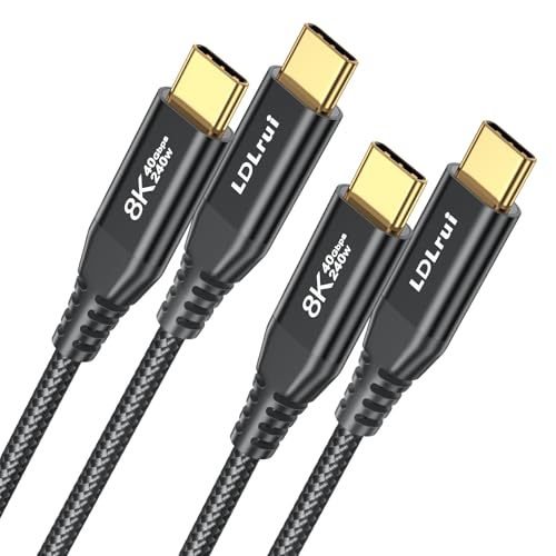 3FT USB C for Thunderbolt 4 Cable, [High-Speed, Durable] 40Gbps Data Transfer, 8K@60Hz/4K@120Hz USB C Monitor Cable, 240W PD Fast Charging for MacBook Pro, Lenovo, Samsung, iPhone 16, SSD, Docking – Enhanced Compatibility and Speed