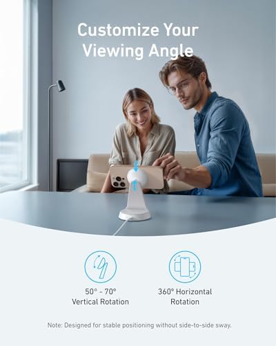 Anker 2-in-1 Mag Safe Wireless Charging Stand for i Phone 16, Qi2 Certified 15 W Ultra-Fast Charger, Adjustable Design with Dual Functionality for i Phone and Air Pods, Sleek Black Finish – Optimal Speed and Style for Modern Devices