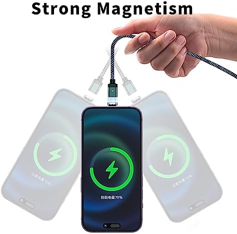 Ultra-Fast 100 W USB C to USB C Magnetic Charging Cable Duo (5 ft) – Right Angle Design for Effortless Device Connectivity, 5 A Power Delivery for Mac Book Pro/Air, i Phone 16/15 Pro, Galaxy S23 – Durable and Convenient Charging Solution for Home and Travel