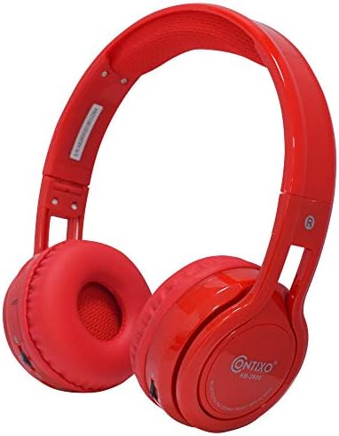 Vibrant Contixo KB-2600 Kids Bluetooth Headphones – Safe 85 d B Volume Limiting Over-Ear Design with Built-in Mic, FM Radio & Micro SD Slot – Portable Foldable Fun in Eye-Catching Green & Orange for Ultimate Audio Adventure
