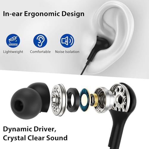 Enhance Your Audio Clarity: Advanced USB Wired Earbuds with 7.5 FT Cord, Noise-Canceling Mic, and Magnetic Storage – Ideal for Zoom Calls, Gaming, and Mac Book Pro Connectivity – Comfort Meets Performance