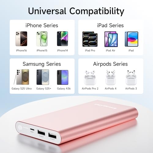 Pilot 4 GS 12000 m Ah Fast Charging Power Bank – Dual 3 A Output Portable Charger for i Phone 11-16 & More – Stylish Silver Design for On-the-Go Convenience and Reliable Device Protection