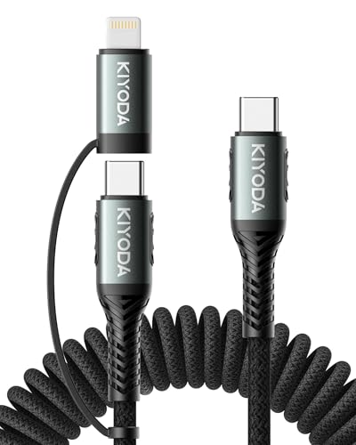 USB C Cable Coiled 6FT 2Pack, Braided USB A to Type C Charger Cable for Car 66W Fast Charging Cord Compatible with iPhone 16 15, iPad, Samsung Galaxy, Google Pixel, Moto, TCL, LG Phones – Enhanced Compatibility and Speed