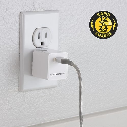 Scosche HPDC60 Powervolt 60 W USB Type-C Wall Quick Charger – Ultra-Fast Power Delivery 3.0 Adapter for Phones, Tablets & More – Compact Travel-Friendly Design in White – Reliable Overcharge Protection & Universal Compatibility