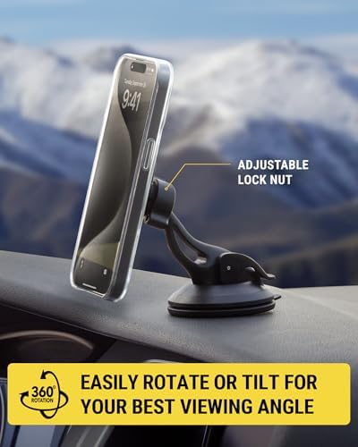 Revolutionize Your Driving Experience with Scosche Magic Mount™ SMSCUP – Adjustable Gooseneck Magnetic Phone Holder for Car, Compatible with i Phone 16-12 Series & Android Devices, Mag Safe Technology, Effortless Hands-Free Navigation, Secure Cup Holder Fit, Effortless Installation