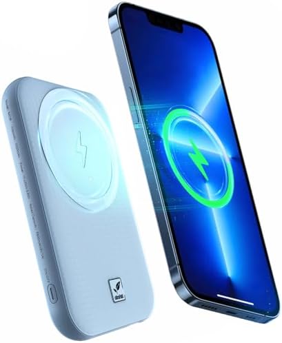Magnetic Wireless Power Bank for i Phone 15/14/13/12 Series – 5000 m Ah Ultra-Slim Portable Charger with 22.5 W Fast Charging – Lightweight Magnetic Battery Pack for Effortless Outdoor Travel and Daily Use – Enhanced Speed and Compatibility