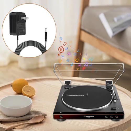 High-Efficiency 12 V Turntable Power Adapter with 6.56 Ft Cord – Ideal for Audio Technica AT-LP60 & AT-LP120 Models – Unmatched Reliability for Vinyl Aficionados – Elevate Your Sound Experience with Consistent Power and Effortless Setup