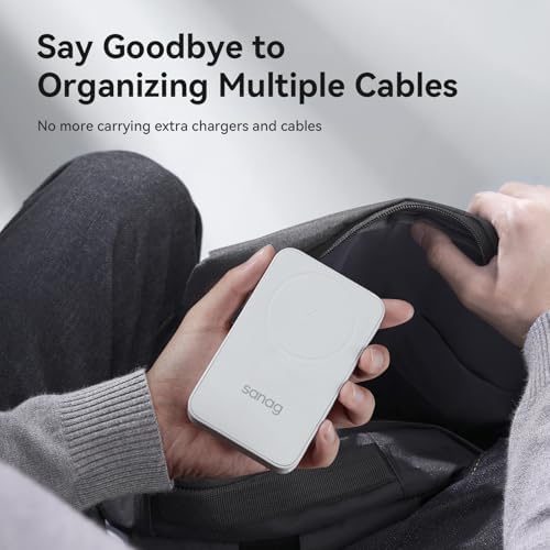 Sanag Ultra-Fast Portable Power Bank with Smart Digital Display – High Compatibility & Rapid Charging for All Devices in Sleek White Finish