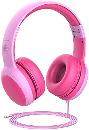 Gorsun Cat Ear Over-Ear Headphones for Kids – Safe Volume-Limited Design Ensures Hearing Protection – Lightweight & Foldable Stereo Headset Perfect for Traveling, Playdates, and Everyday Fun – Compatible with All Devices via 3.5 mm Jack