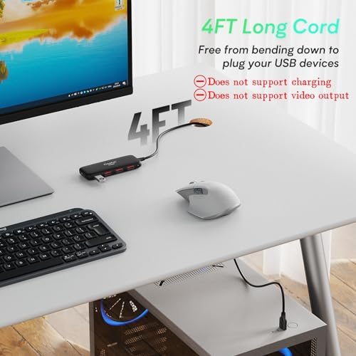 Revolutionize Your Connectivity with the Qeefun 4-Port USB 3.0 Hub – High-Speed 5 Gbps Data Transfer, Individual LED Power Switches, and 2 ft Extension Cable for Ultimate Flexibility – Perfect USB Splitter for Laptops, PCs, i Macs, and More! Enhance Your Workspace Efficiency and Control Multiple Devices Effortlessly!