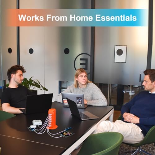 Elevate Your Charging Game with Upoy’s Ultimate USB Power Hub: Multi-Device Charging Station with 5 ft Extension Cord for i Phones, Tablets, and Earbuds – Fast, Efficient Power Adapter for Home and Office Use with Advanced Safety Features