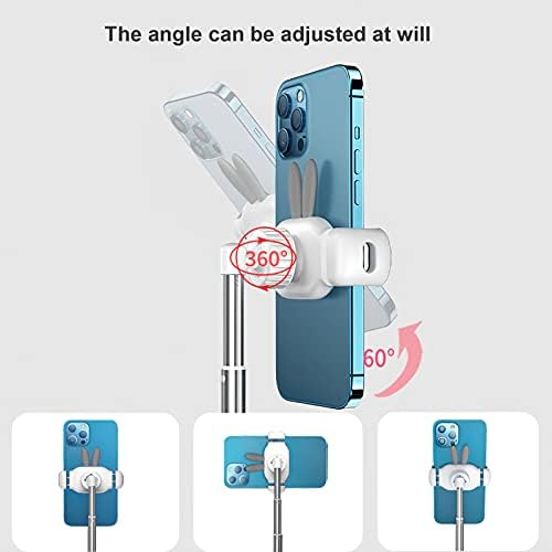 OATSBASF Cute Cell Phone Stand, Adjustable Bunny Phone Stand for Desk, Thick Case Friendly Holder Compatible with iPhone, Kindle, iPad, Switch, All Phones (Pink) – Enhanced Compatibility and Speed