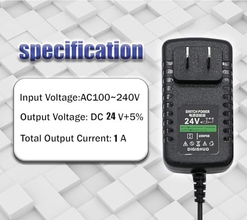 DIGISHUO 24 V 4 A High-Efficiency Power Supply Adapter – Premium AC to DC Transformer for LED Strip Lights and CCTV Cameras – Robust 96 W Switching Converter with Enhanced Safety Features and Global Compatibility