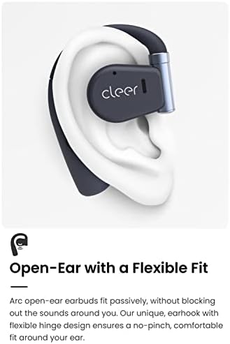 Cleer Audio ARC Open-Ear True Wireless Headphones – Cutting-Edge Touch Control, Extended Battery Life & Crystal Clear Sound for Music Lovers & Podcasters (Light Grey) – Perfect for Active Lifestyles & Effortless Device Integration