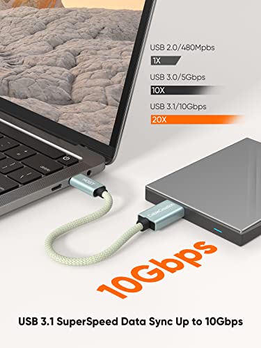 High-Speed 1 FT USB C to Micro B Cable – 10 Gbps Data Transfer for i Phone 15, Seagate & WD External Hard Drives – Durable Braided Design for Enhanced Connectivity & Reliability – Perfect Length for Travel & Desk Use – USB 3.1 Type C Compatible