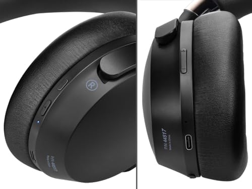 Elevate Your Audio Journey with Monoprice Dual Driver Bluetooth Over-Ear Headphones – Unmatched Active Noise Cancellation, 50 Hours of Immersive Playtime, and Swift USB-C Charging for Every Music Lover