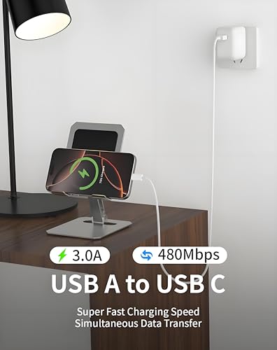 USB to USB C Cable [2 Pack, 6FT],USB A to USB C 3A Fast Charging Braided Charge Cord, Car Carplay Cable for iPhone 16 15 15 Pro Max 15 16 Plus iPad Pro iPad Air 5th Mini 7th Gen Car Charger Cable Cord – Enhanced Compatibility and Speed