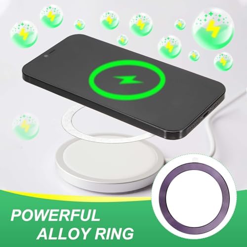 Enhance Your Wireless Charging Experience with PATIKIL 8-Piece Universal Magnetic Adapter Ring Set – Ultra-Thin Nickel-Iron Alloy Stickers for Optimal Phone Case Magnetization – Secure Your Device with Green Adhesive Rings for Car Mounts, Phone Grips, and Stands – Compatible with TPU/PC Cases, Easy Installation, Perfect for Tech-Savvy Users.