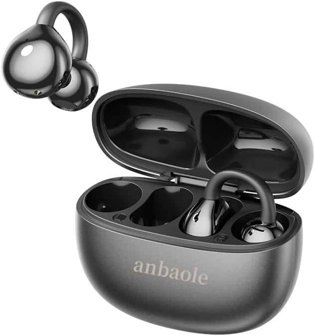 Open-Ear Bluetooth 5.4 Earbuds with Revolutionary Bone Conduction Technology – Exceptional Hi-Fi Sound, Advanced ENC Noise Cancellation, Ergonomic Design for Secure Fit, and IPX5 Waterproof Rating – Ideal for Fitness Enthusiasts and Daily Commuters, Compatible with i OS & Android Devices (Sleek Black) – Experience Unmatched Comfort and Clarity with Every Beat