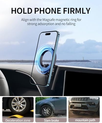 Car Phone Holder for Toyota Highlander 2020-2025 Accessories 8-Inch Screen Fixed Clip, 360° Rotation Phone Mount Compatible with MagSafe,Cell Phone Holder That Does Not Affect Air Vent – Enhanced Compatibility and Speed