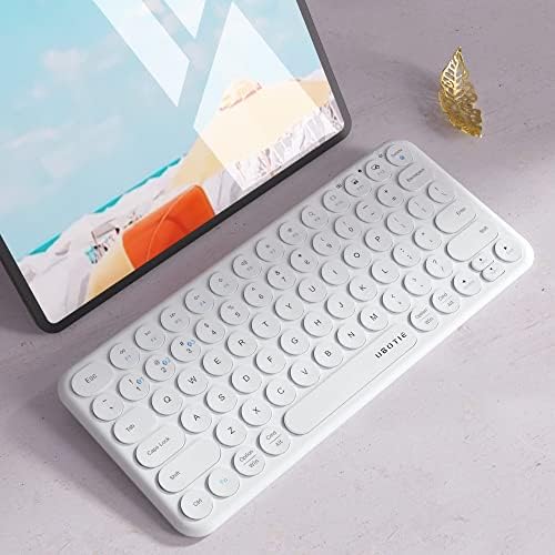 UBOTIE Wireless Colorful Slim Bluetooth Keyboard – Portable 78-Key Compact Design with Silent Scissor Switches and Elegant Round Keycaps for Tablets, Laptops, and Smartphones – Ultimate Typing Comfort and Style