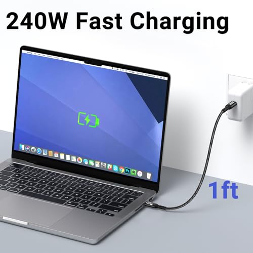 Ultra-Fast 80 Gbps USB-C Charging Cable – 1.5 FT Thunderbolt 5/4/3 Compatible – 240 W Power Delivery for i Phone 16/Pro/Plus/Pro Max & Samsung Galaxy – Dual 8 K/Single 16 K Video Output for Maximum Performance – Unmatched Speed & Durability for Tech Enthusiasts