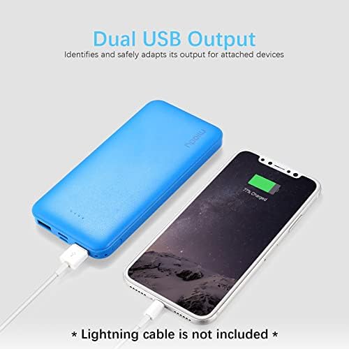 Miady 2-Pack 10000 m Ah Slim Dual USB Portable Power Bank with Type-C Fast Charging – Ultimate Backup Solution for i Phone 16/15/14/13, Galaxy S24/22, i Pad, and Android Devices (Vibrant Red & Blue) – Stay Connected Anywhere!