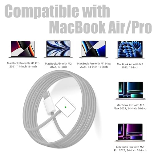 Upgrade Your Charging Game: 140 W USB-C to Magnetic 3 Cable (2 m/6.6 ft) for Seamless Compatibility with 2022/2023 Mac Air & Pro Models, Enhanced Rapid Charging & Durable Braided Design for Optimal Performance and Convenience