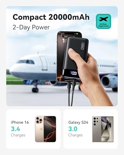 Ultimate INIU Portable Charger – 22.5 W 20000 m Ah Power Bank with Dual USB-C Fast Charging, PD 3.0 & QC 4.0, LED Display – Rapid Charging Solution for i Phone 16, Samsung S23, Google Devices & More – Long-lasting Power for On-the-Go Professionals & Travelers